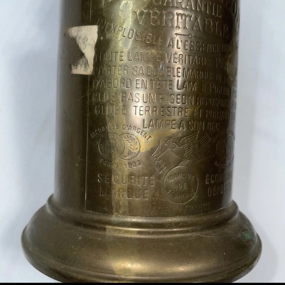 Antique French Lampe Pigeon oil lamp - Picture 5 of 11